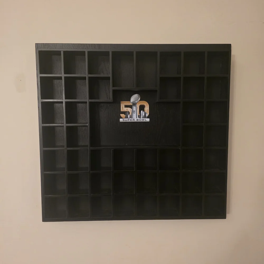 Black Super Bowl 50 Wall Display Shelf